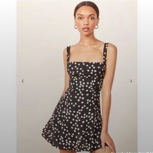 Reformation Abby Dress in B&W Floral Print